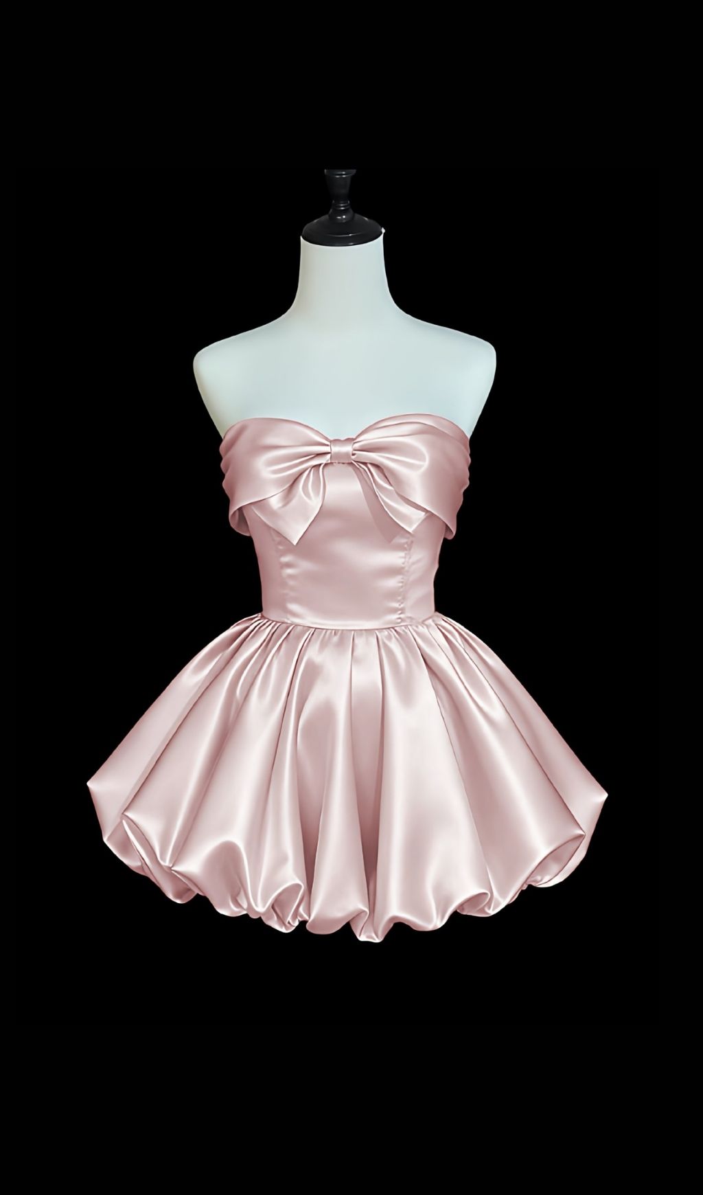 Fashionslee Women Ksena Pink Strapless Bow Mini Dress