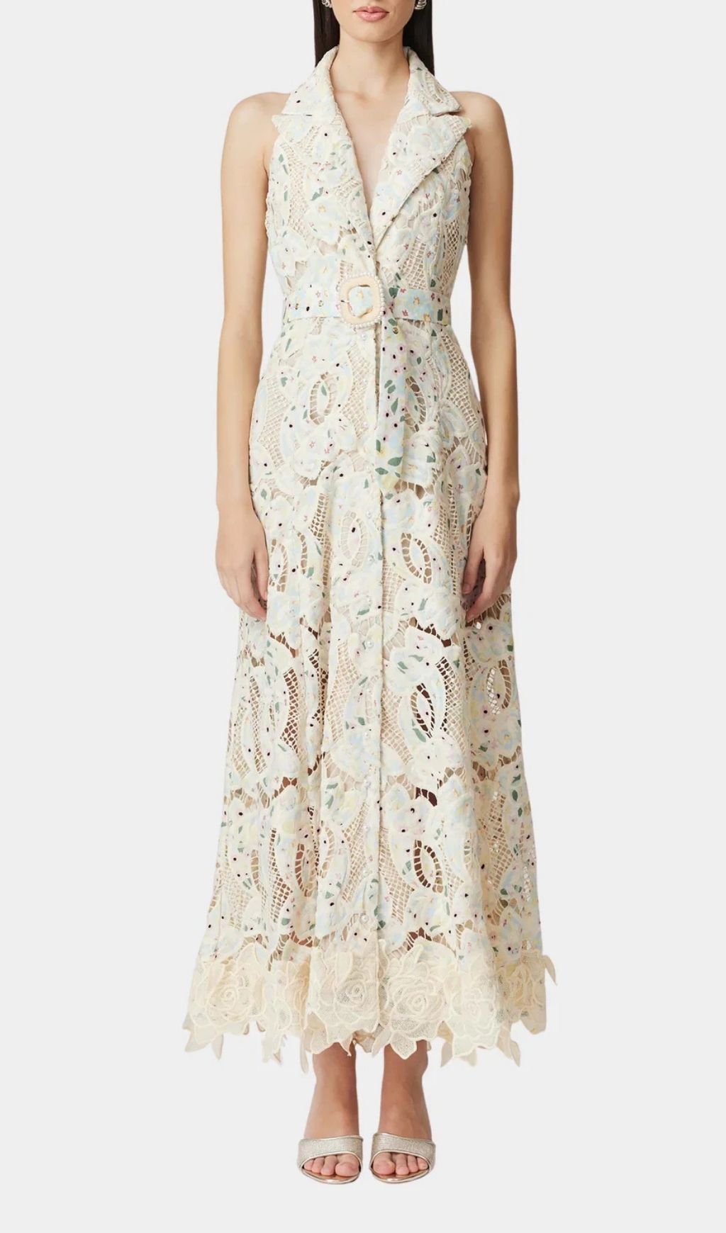 Fashionslee Women Chloe Sleeveless Hollow Lace Maxi Dress