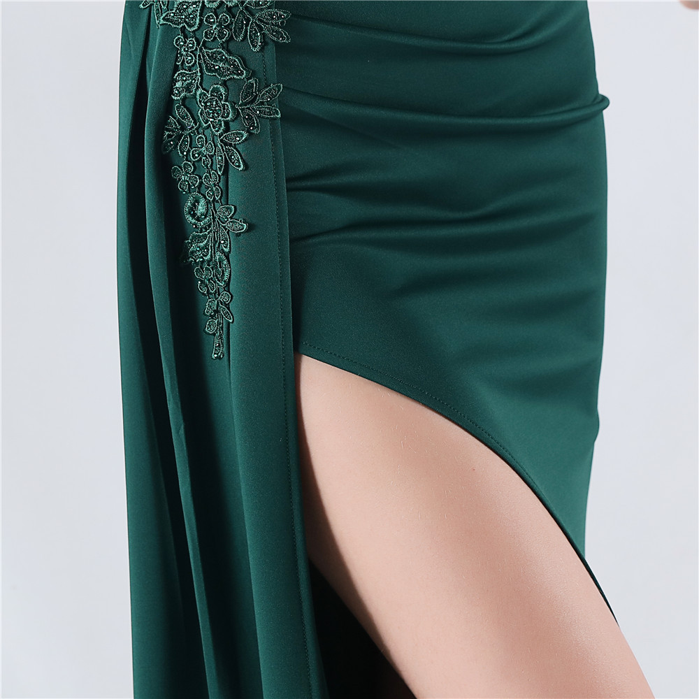 38663c1195fffa0e9166bc6645540d51.jpg Fashionslee Women Chofa Green Flower Bead Corset Maxi Dress