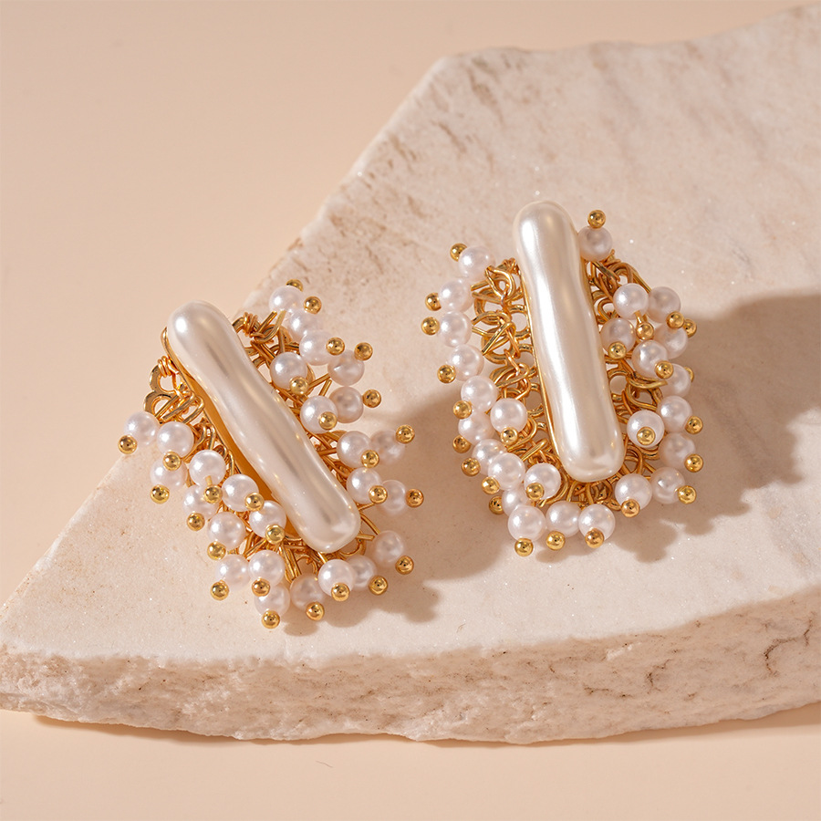 38a63e04ab9ba76253226bc073cd82e8.jpg Fashionslee Women Imitation Pearl Cluster Earrings