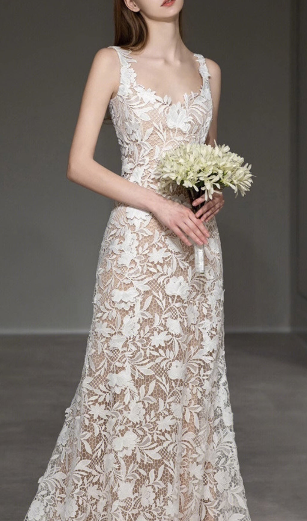 Fashionslee Women Aviana Flower Lace Wedding Dress