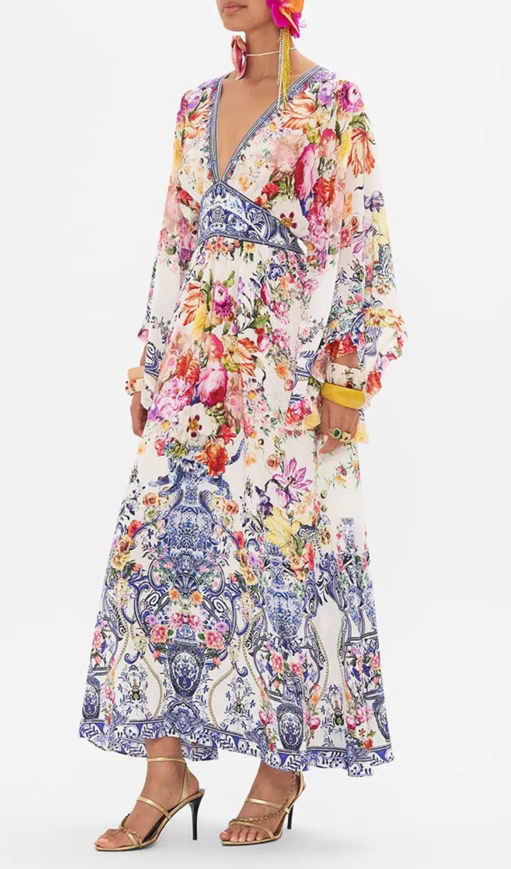 Fashionslee Women Aveline V Neck Floral Maxi Dress