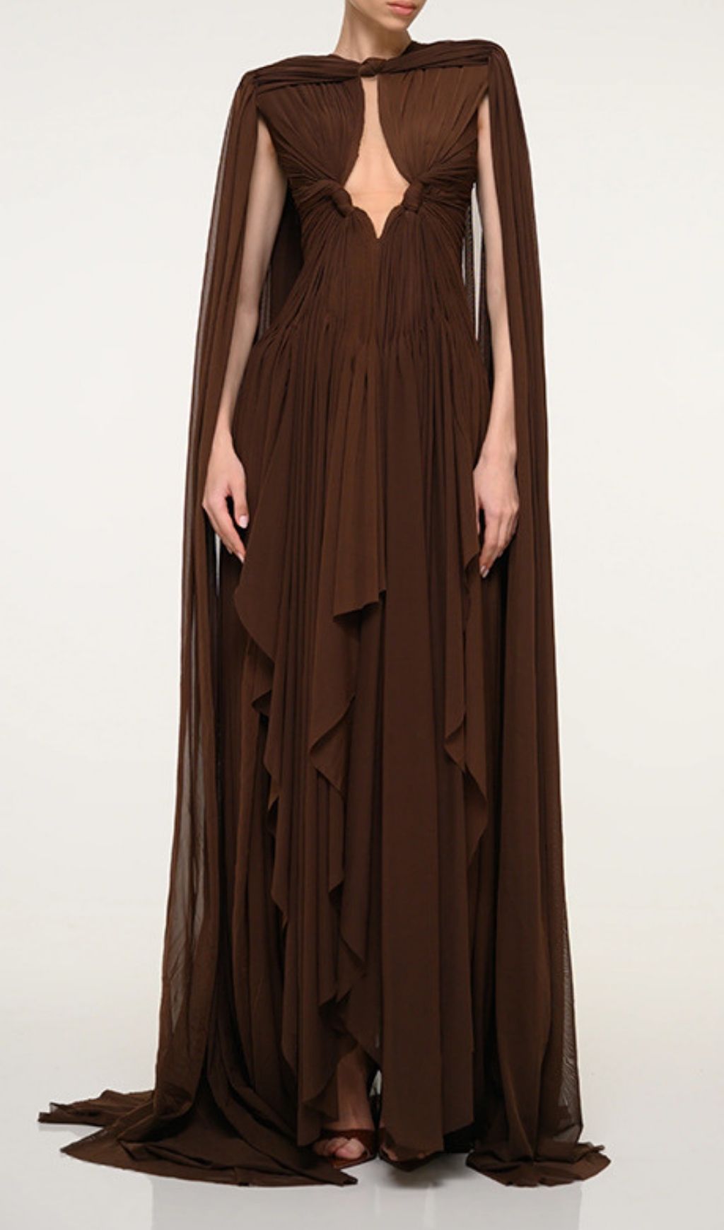 3b7d205ed77b56c80a88580da4014001.jpg Fashionslee Women Laurie Brown Cutout Mesh Maxi Dress