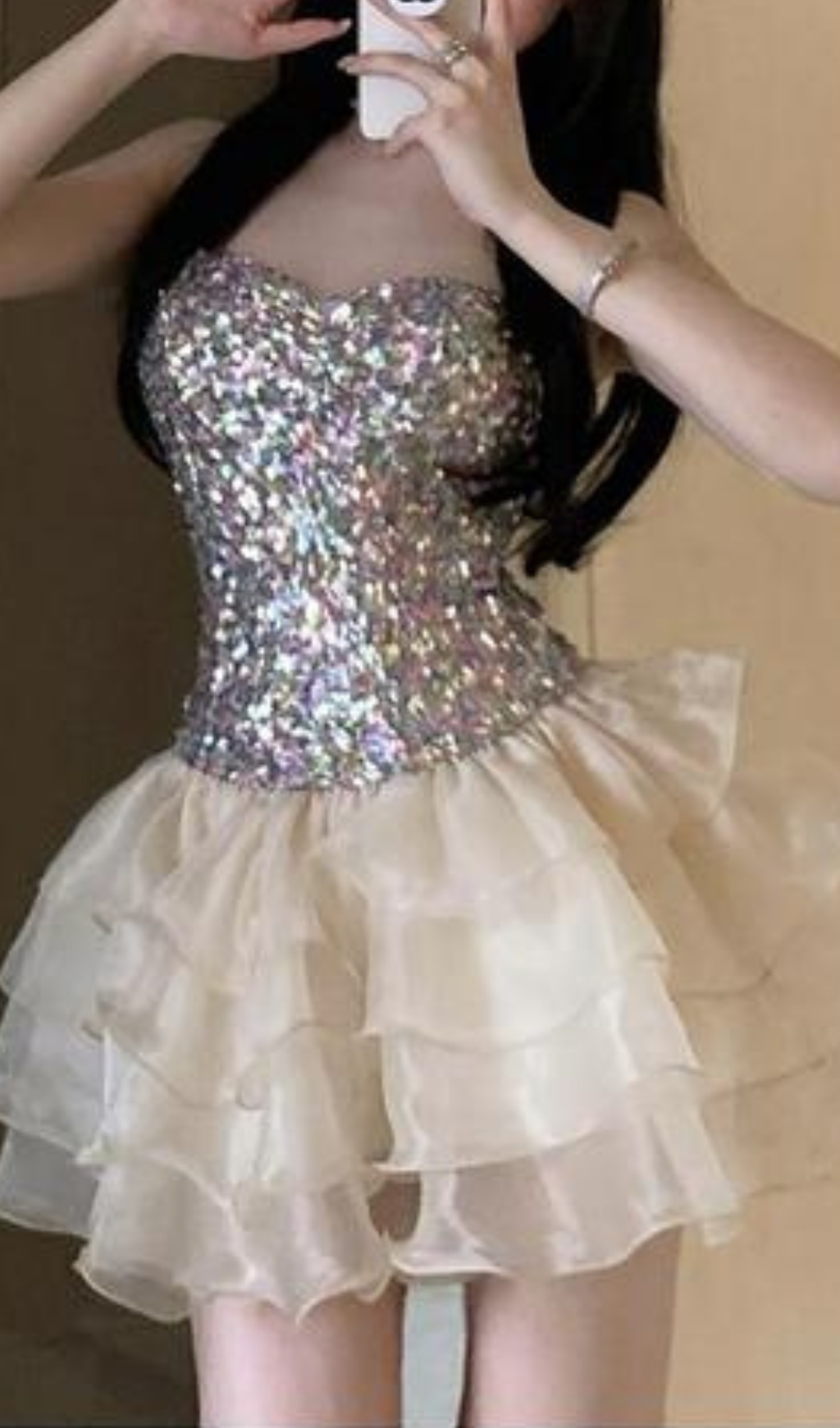 3c827614a556d53ca0feaed68eb1ed4e.jpg Fashionslee Women Chimere Strapless Sequin Mini Dress