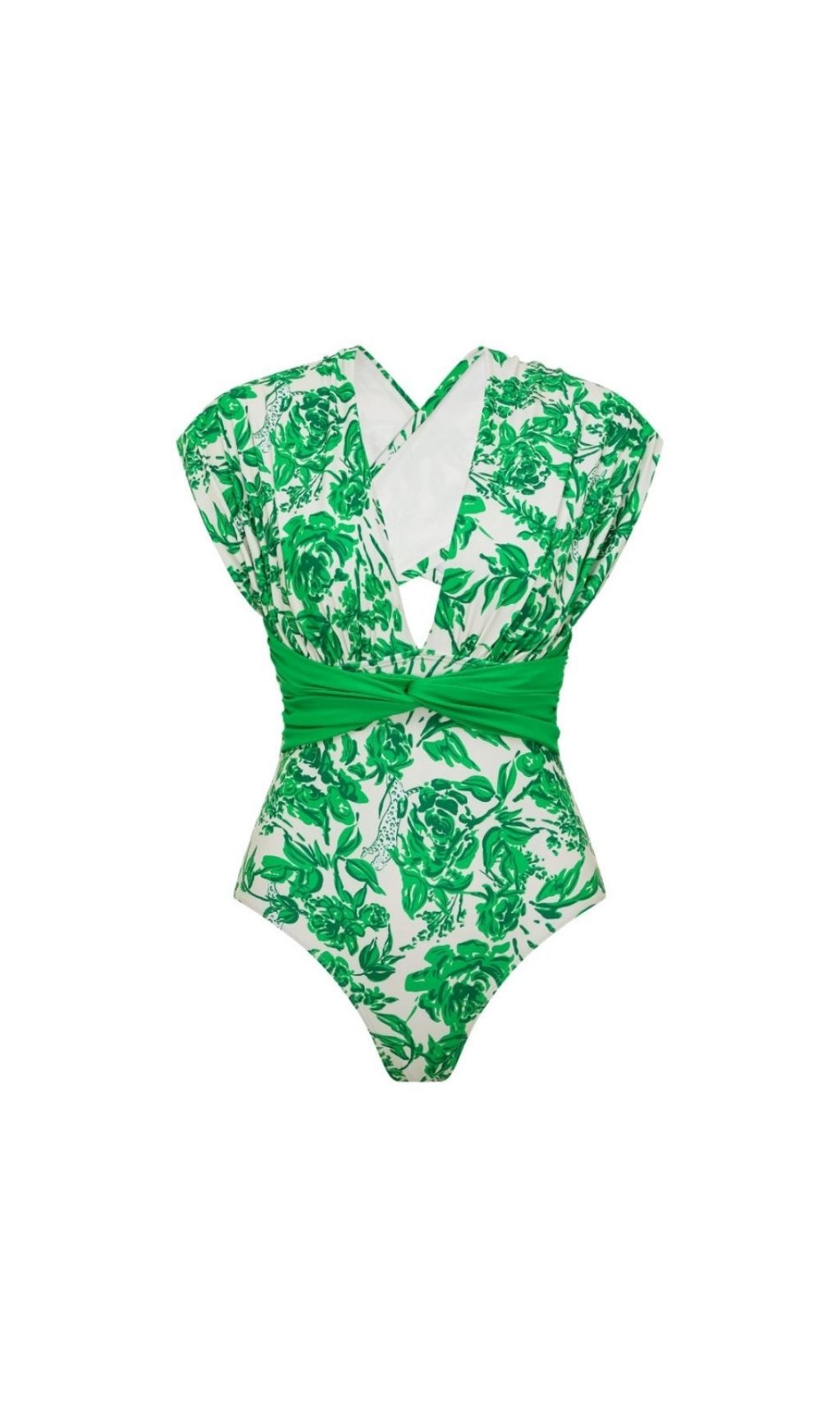 Fashionslee Women Kristyn Green Printed One-Piece Swimsuit & Skirt Set