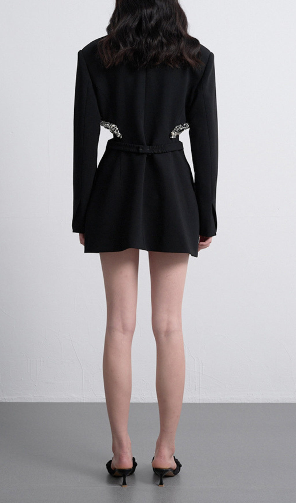 Fashionslee Women Brenna Diamond Cutout Mini Blazer Dress