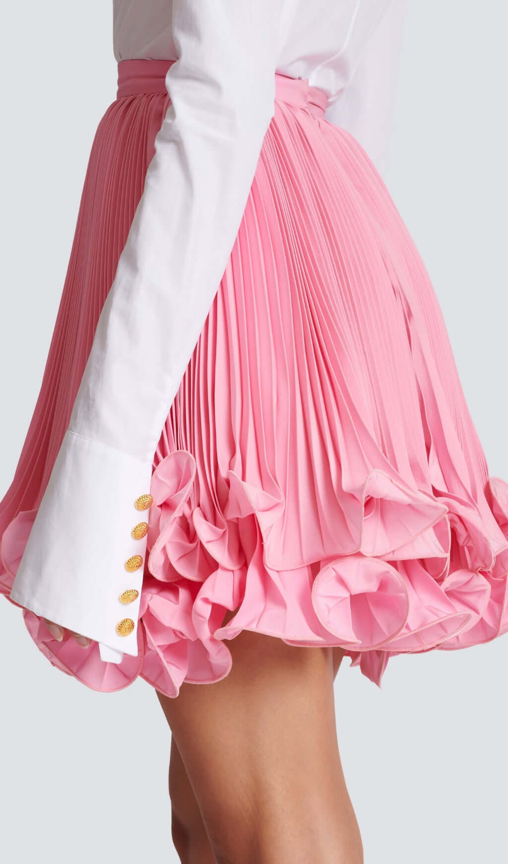 Fashionslee Women Anavia Pink Ruffle Hem Skirt