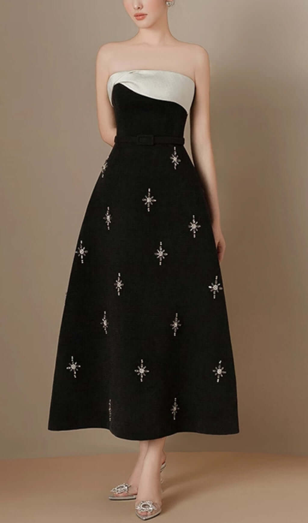 Fashionslee Women Arilla Strapless Embellished Midi Dress