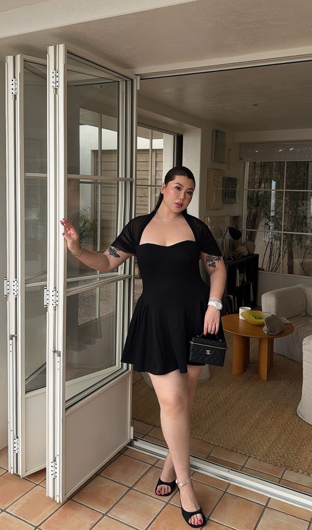 LACY BLACK MESH PATCHWORK PLUS SIZE COCKTAIL DRESS - OWNCI LACY BLACK MESH PATCHWORK PLUS SIZE COCKTAIL DRESS - OWNCI