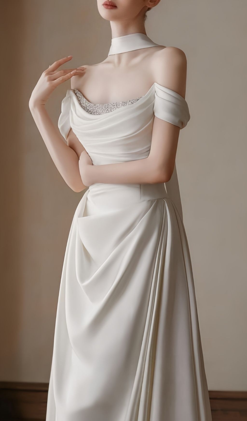 LEANNI WHITE OFF-SHOULDER BRIDAL GOWN - OWNCI
