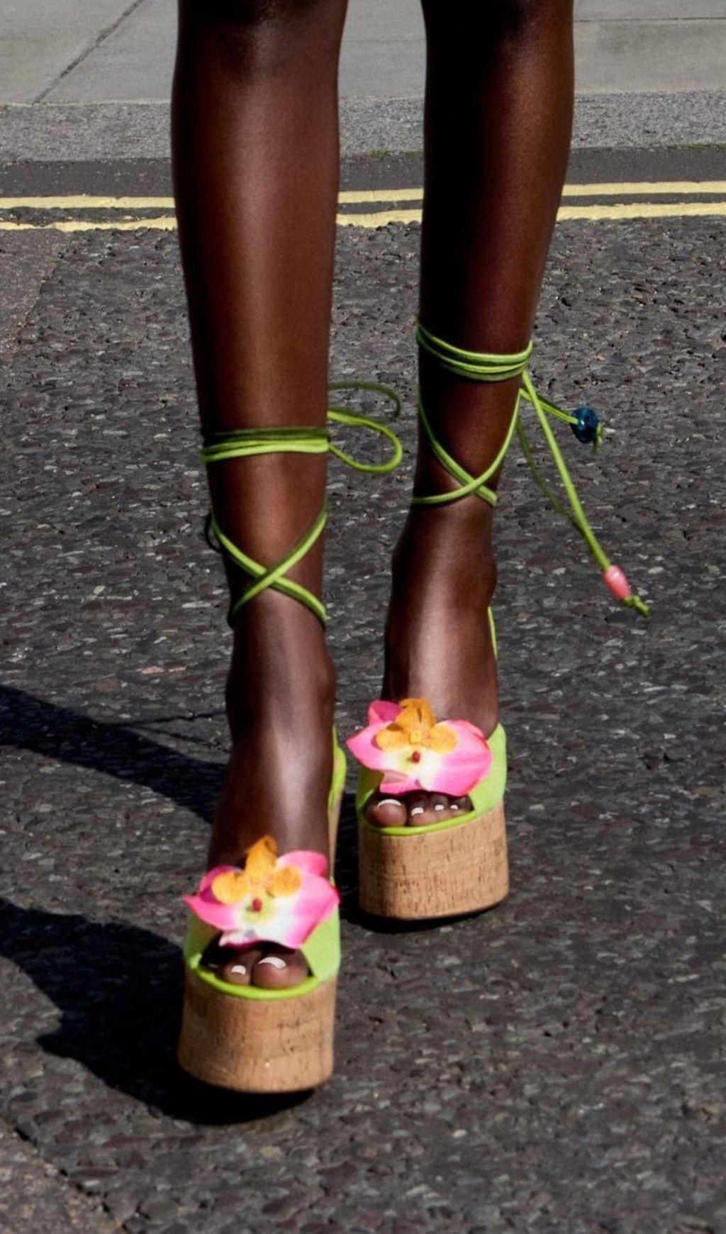 3e9031a25223cada08c20e28f98c5376.jpg Fashionslee Women Kyomi Green Flower Heels with Thick Soles