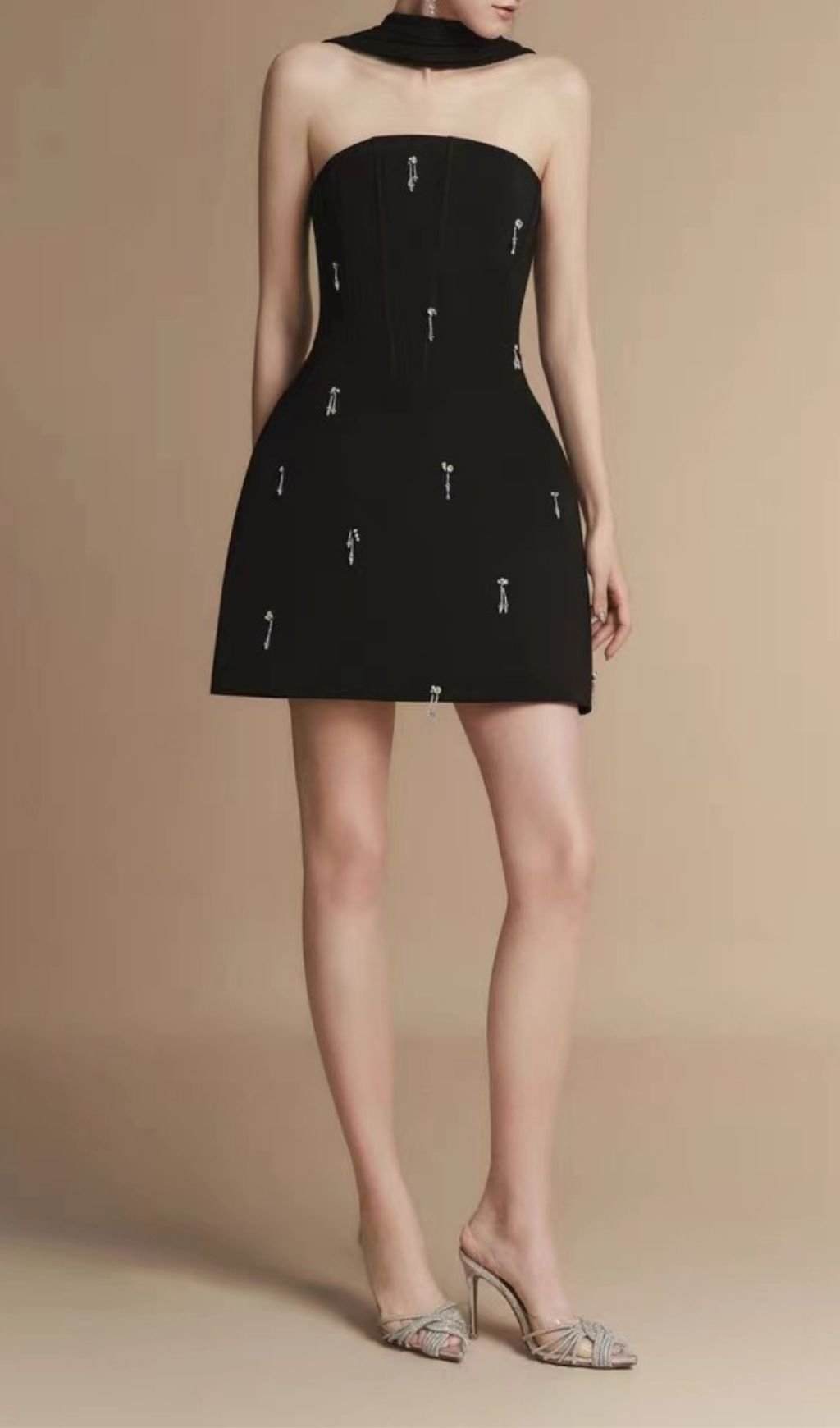 3ef5ad989e7fc591df7ec9e0e6286e93.jpg Fashionslee Women Kenny Black Embellished Mini Dress