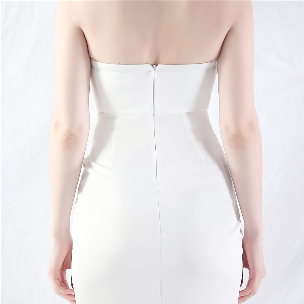 3fbf5e1095c28564e6cff80bd9232810.jpg Fashionslee Women Chizue White Strapless Corset Split Maxi Dress