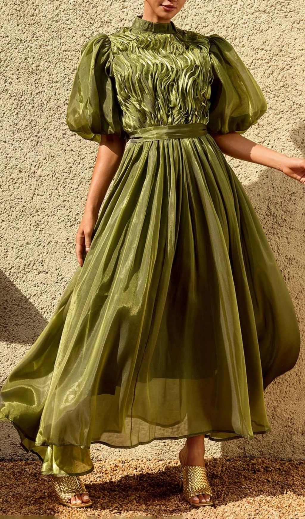 412ddbc4acecd5ad9090c2024043ed44.jpg Fashionslee Women Zylarion Puff Sleeve Ruffle Maxi Dress