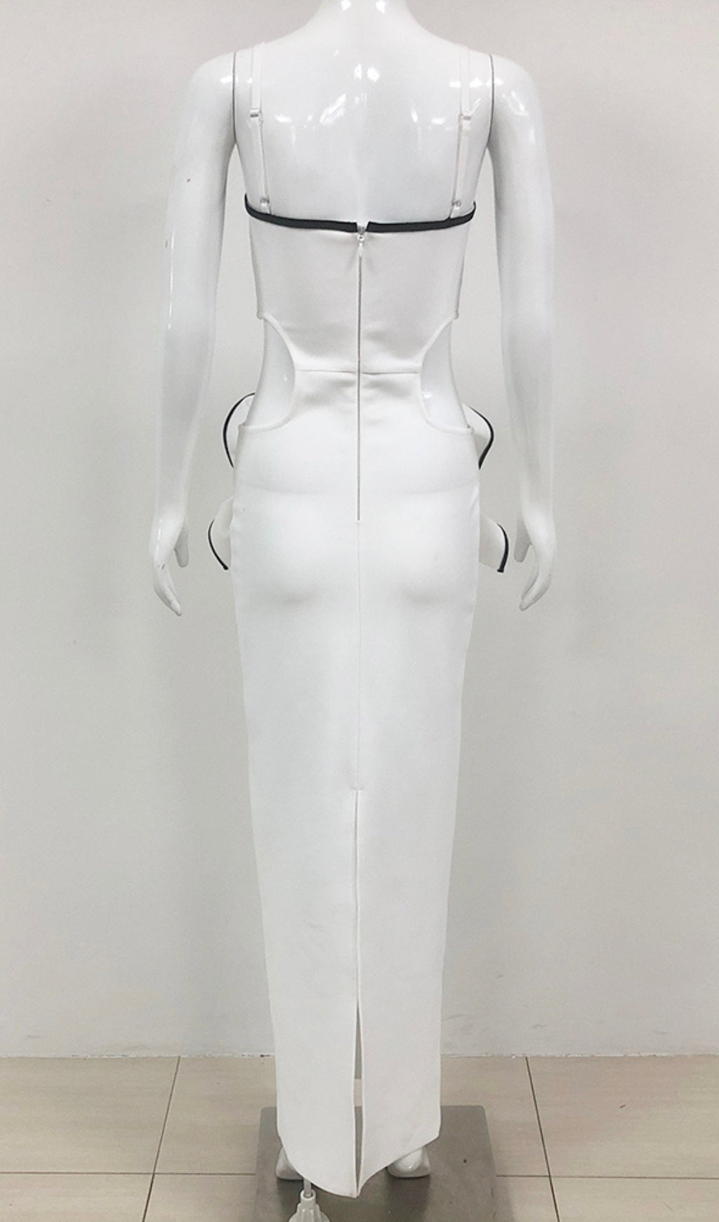Fashionslee Women Bernadette White Flower Cutout Bandage Maxi Dress