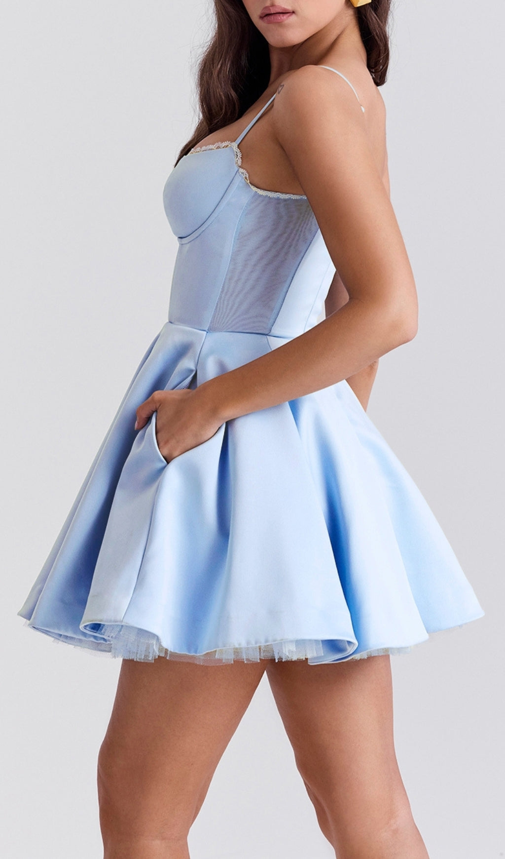 Fashionslee Women Auberta Blue Strappy Mini Dress