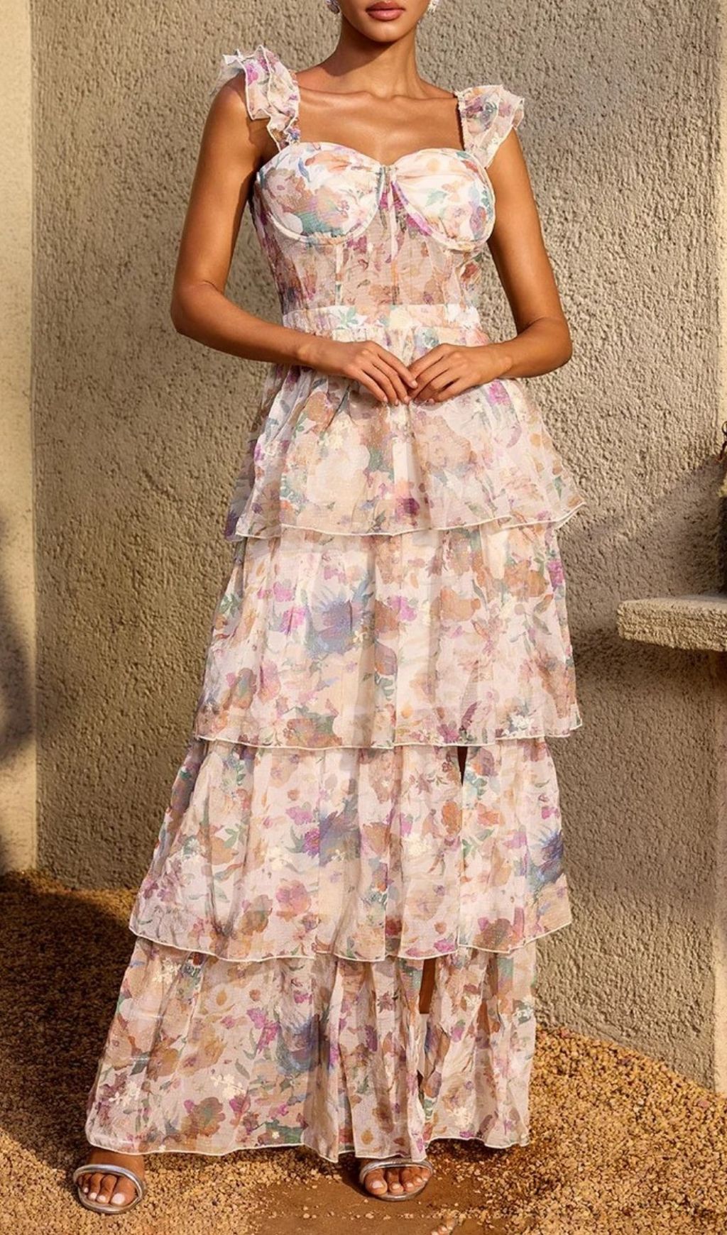 42a11e1871ef60947d4c7deb3146bc92.jpg Fashionslee Women Phaevric Sleeveless Printed Tiered Maxi Dress
