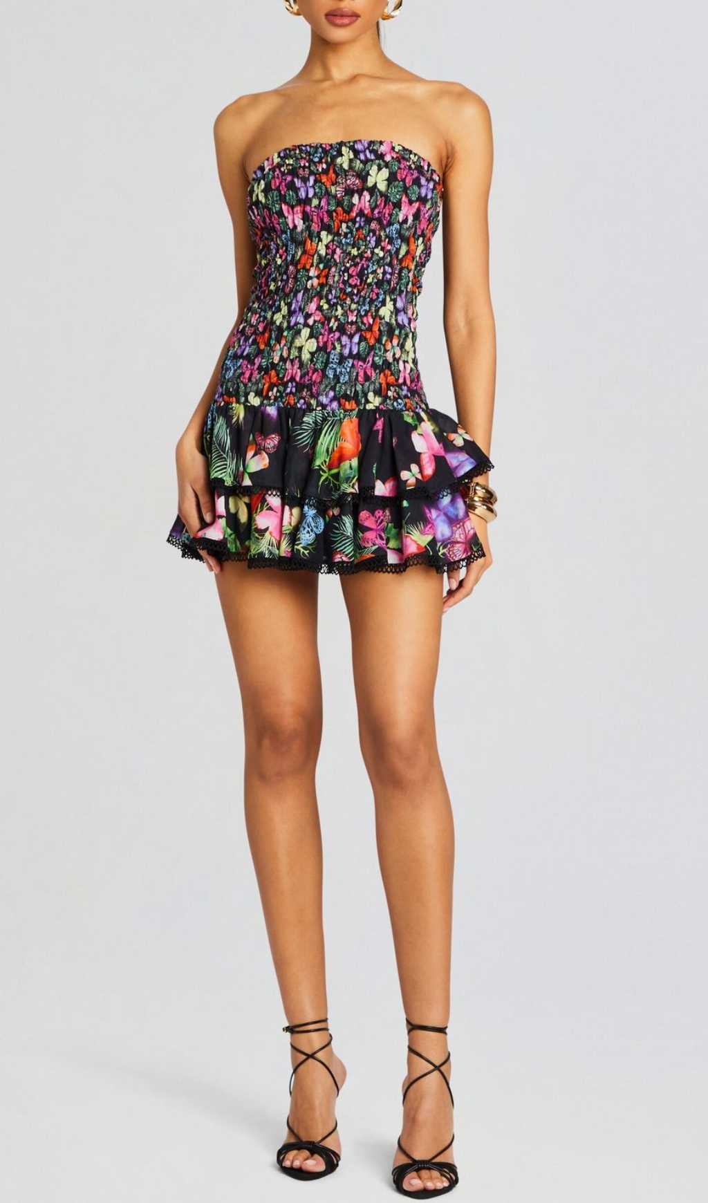 Fashionslee Women Aglaea Floral Ruffle Mini Dress
