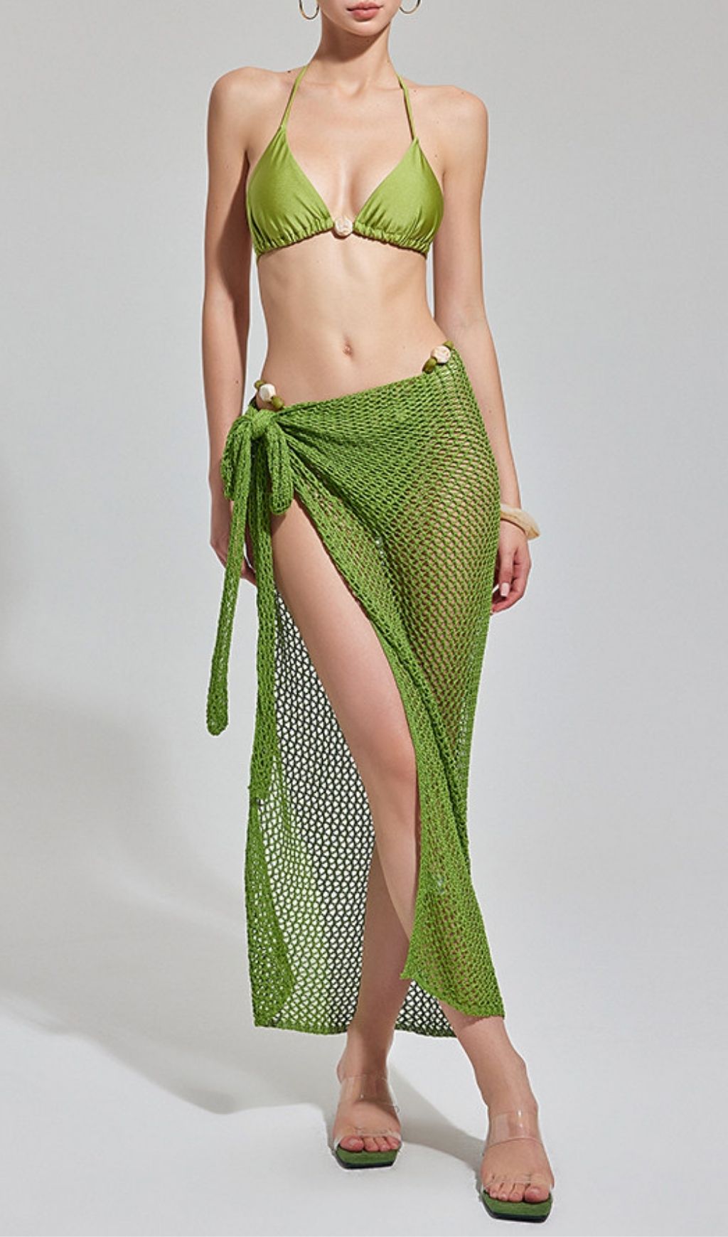 Fashionslee Women LeeAnn Green Bikini Three-Piece Set