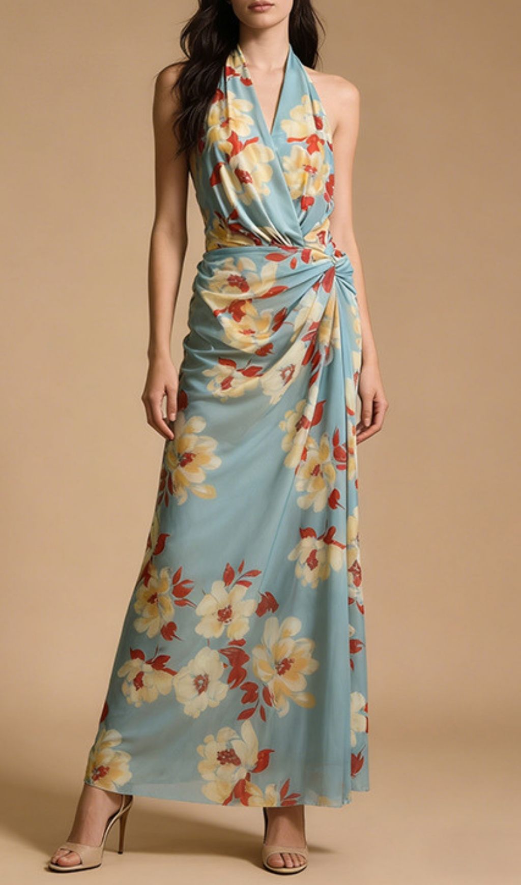 452846a28d78a69763e31579685ee94f.jpg Fashionslee Women Kerstin Halter Floral Maxi Dress