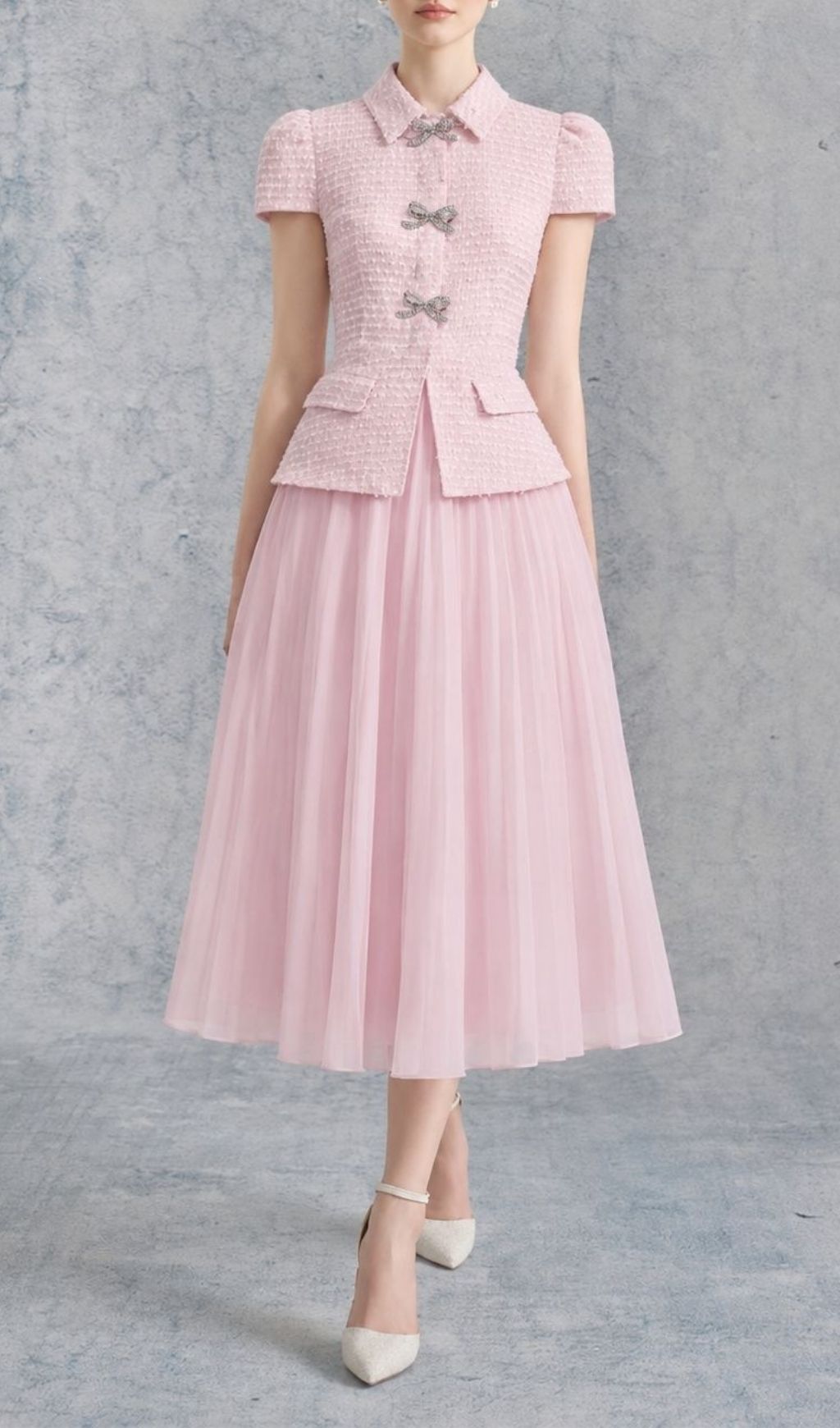 45614f8a149f5daa95a19847db079f90.jpg Fashionslee Women Larya Pink Bow Two-Piece Set