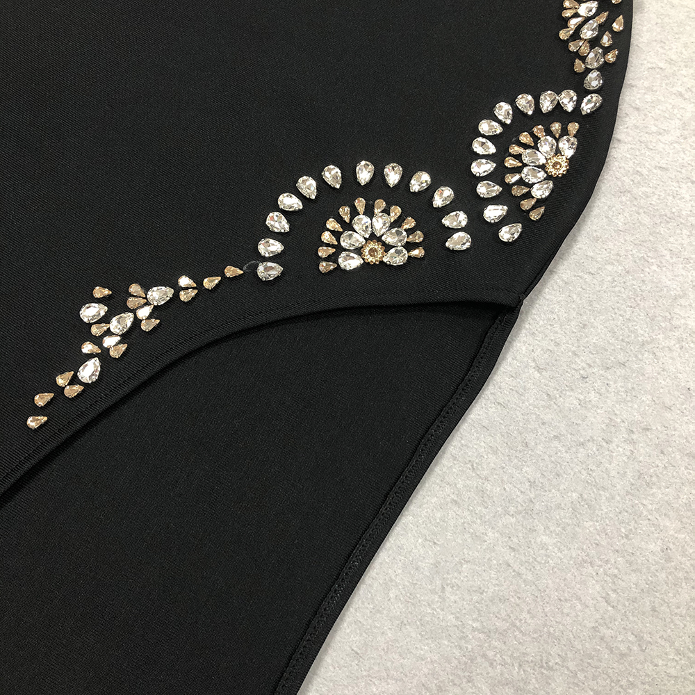 46f9326ad7b538b68afe7a0e473293d4.jpg Fashionslee Women Cielle Black Strapless Crystal Maxi Dress