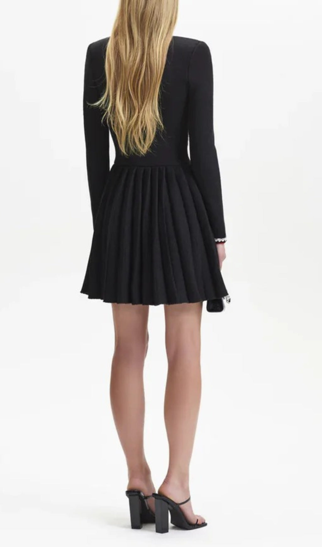 Fashionslee Women Anjolie Black Knit Mini Dress