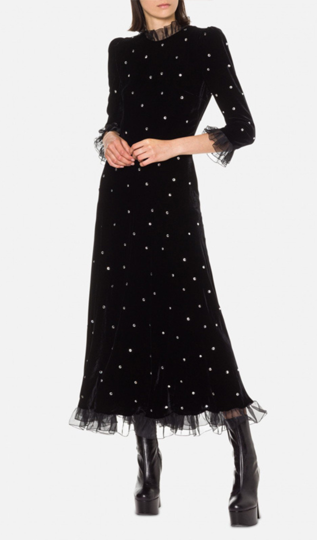 47b03003927b5cea7c983617b2306c71.png Fashionslee Women Abarne Velvet Dress With Crystals