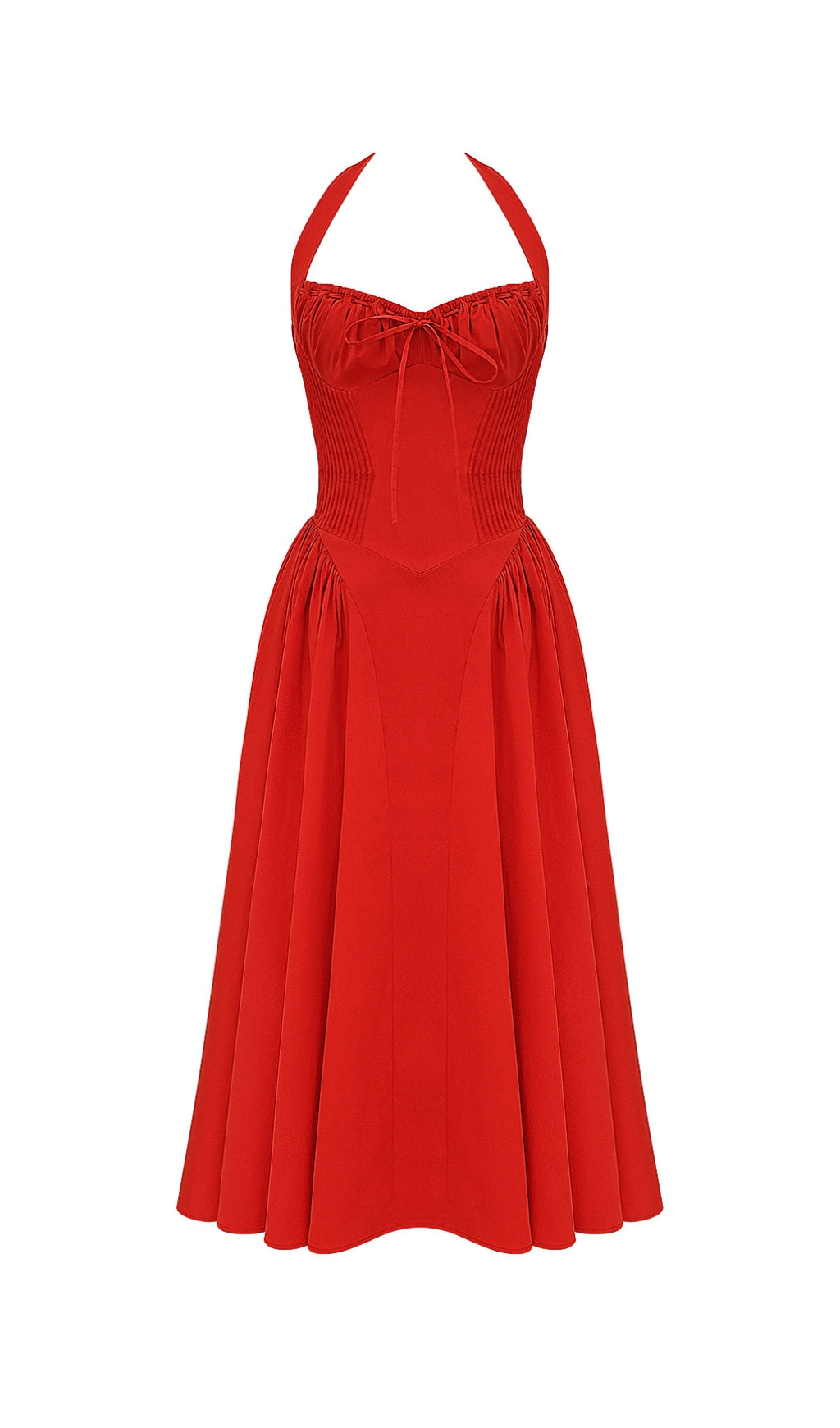 49293ebd300c89f68968e870ee64665b.jpeg Fashionslee Women Ashleen Red Halter Midi Dress