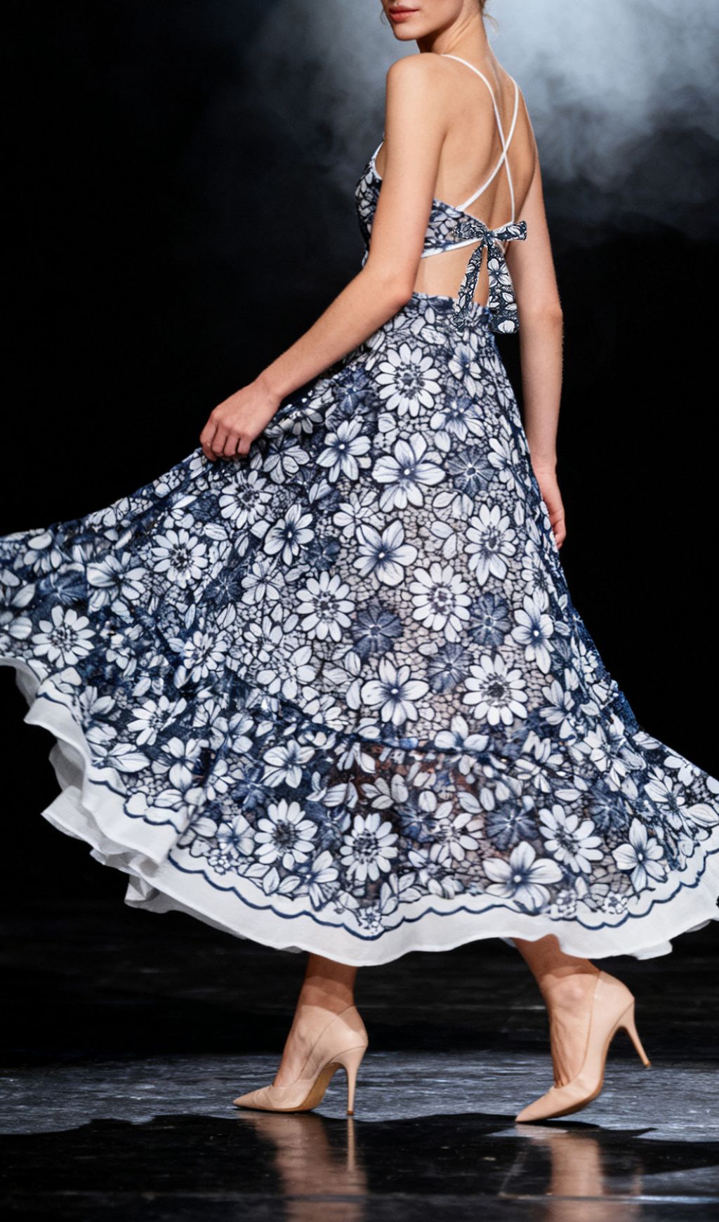 Fashionslee Women Aulaula Flower Embroidery Maxi Dress