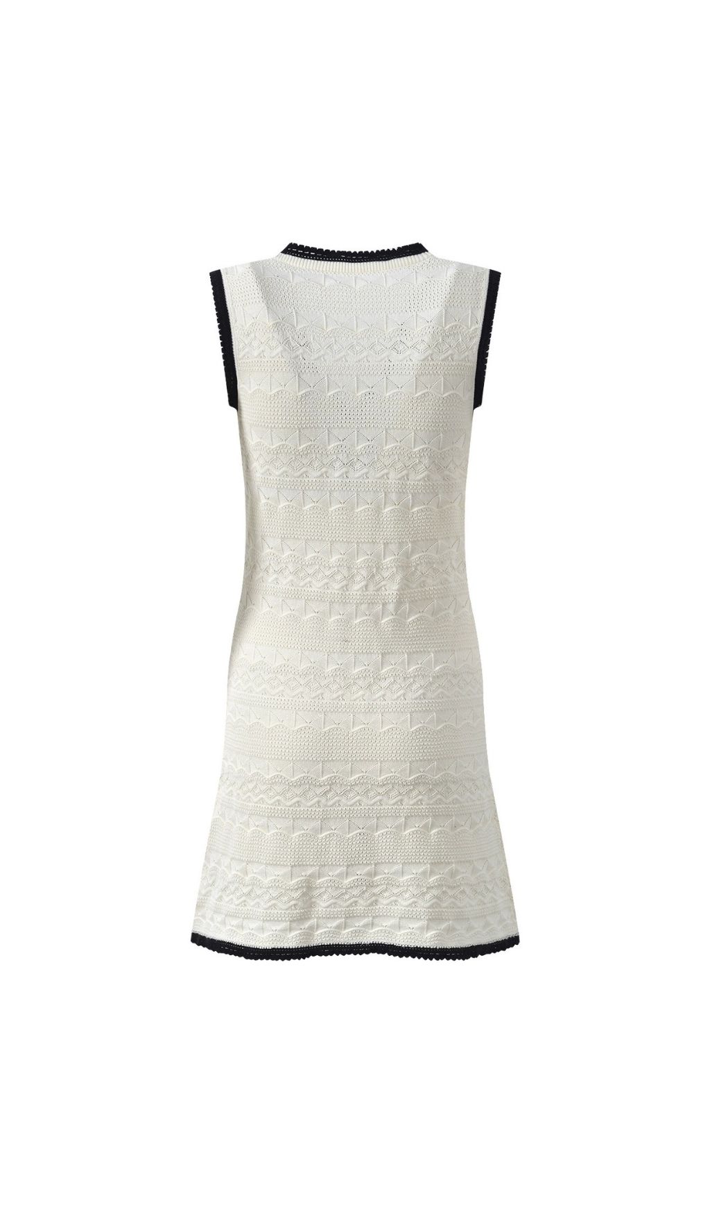 POINTELLE KNIT MINI DRESS – WHITE - OWNCI POINTELLE KNIT MINI DRESS – WHITE - OWNCI