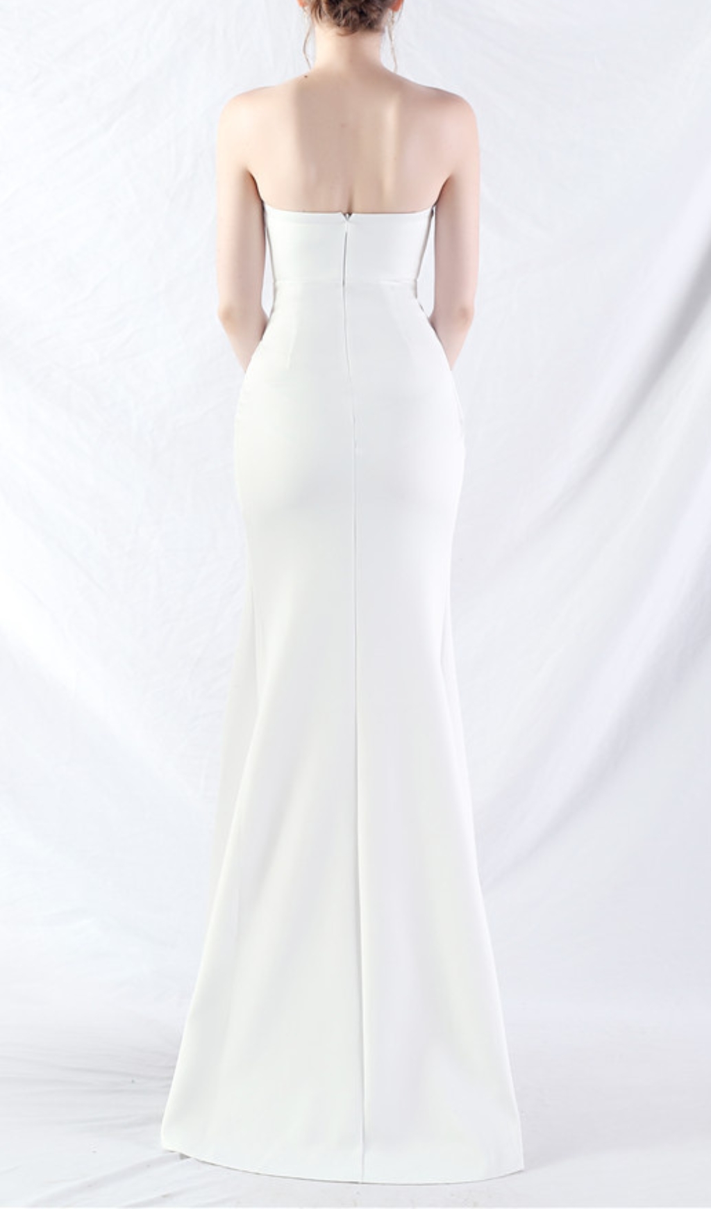 Fashionslee Women Chizue White Strapless Corset Split Maxi Dress