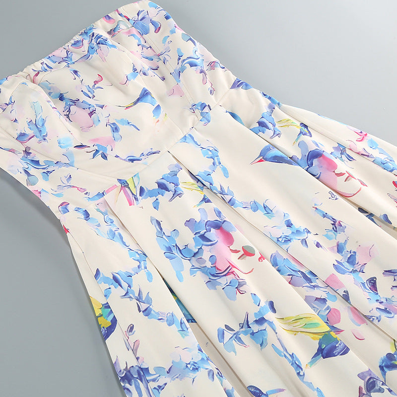 Fashionslee Women Bona Strapless Floral Corset A Line Midi Dress
