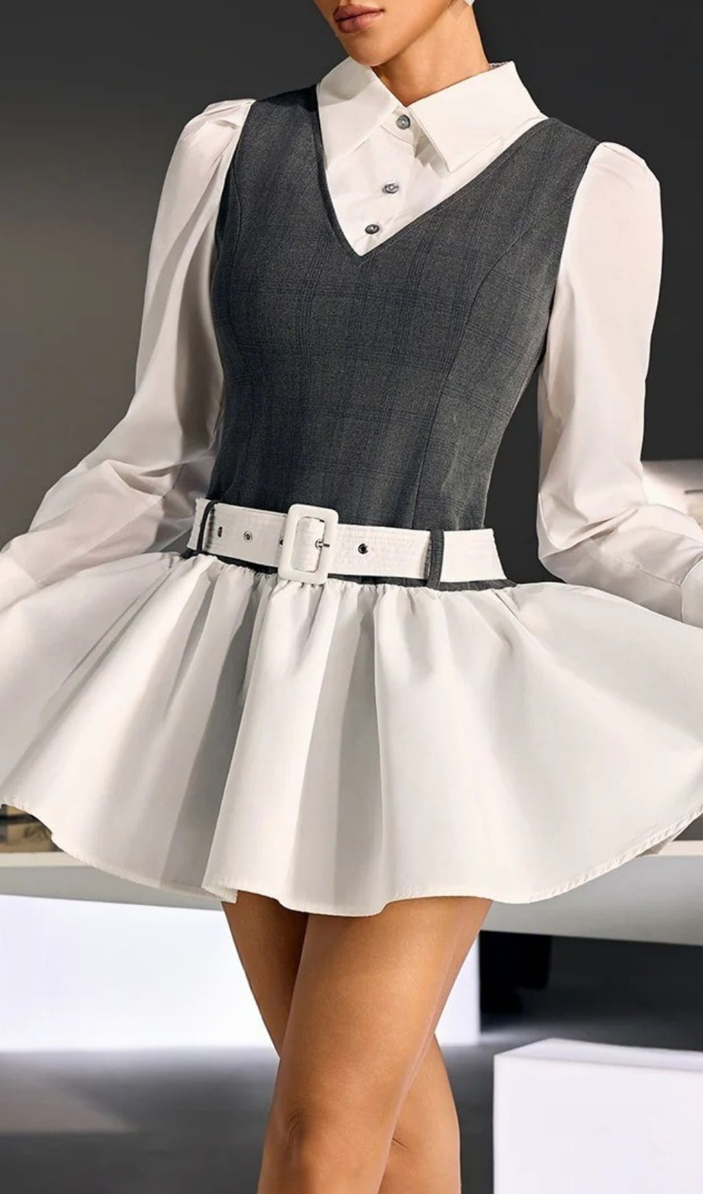 4da9d0d6127406f0cdbfdd29a03a88d2.jpg Fashionslee Women Qoryndal Long Sleeve Mini Dress With Belt