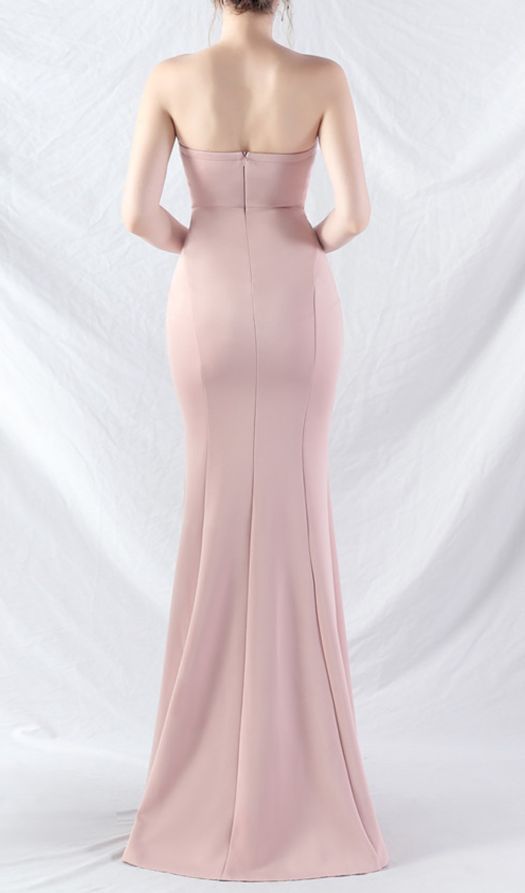 Fashionslee Women Chrina Pink Strapless Ruched Maxi Dress