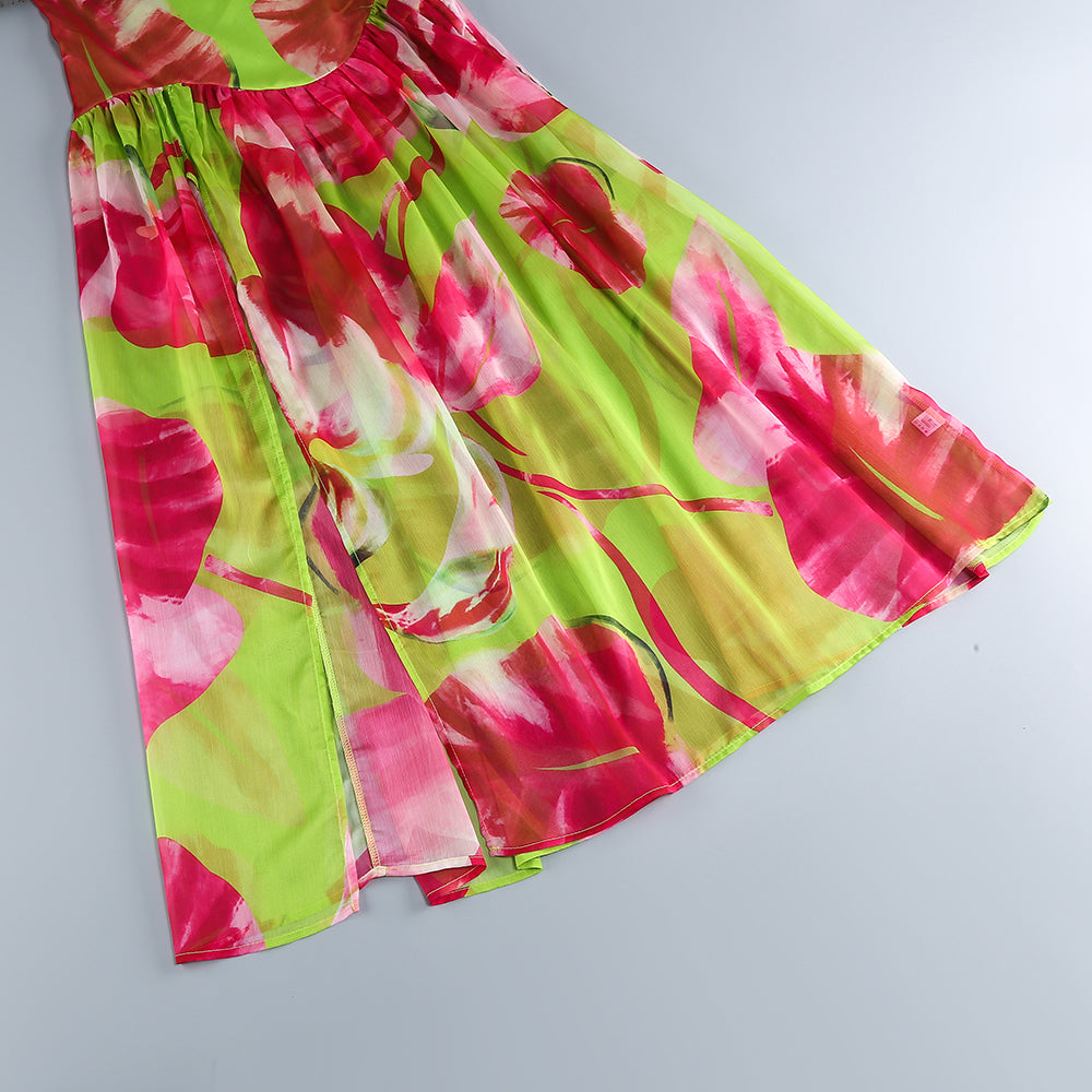 4ea977a1775becb34b0958cdf9b712e6.jpeg Fashionslee Women Arava Green Printed Slit Maxi Dress