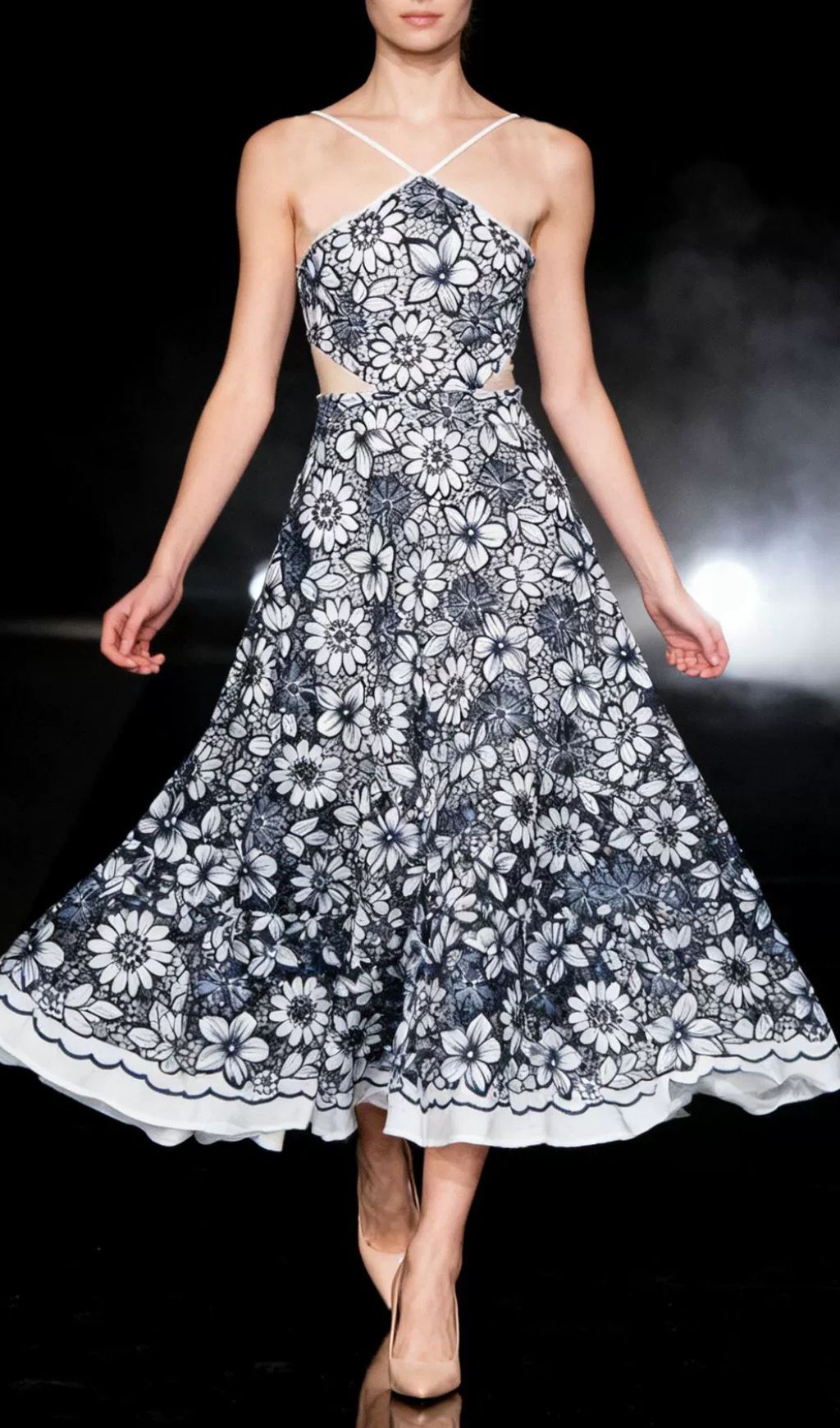 Fashionslee Women Aulaula Flower Embroidery Maxi Dress