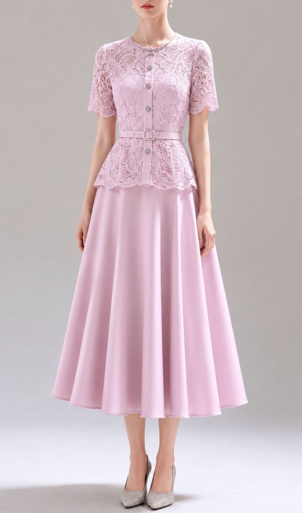 4ecbe2388895669a7b3988b4d82baa67.jpg Fashionslee Women Lashunay Lace Belt Midi Dress
