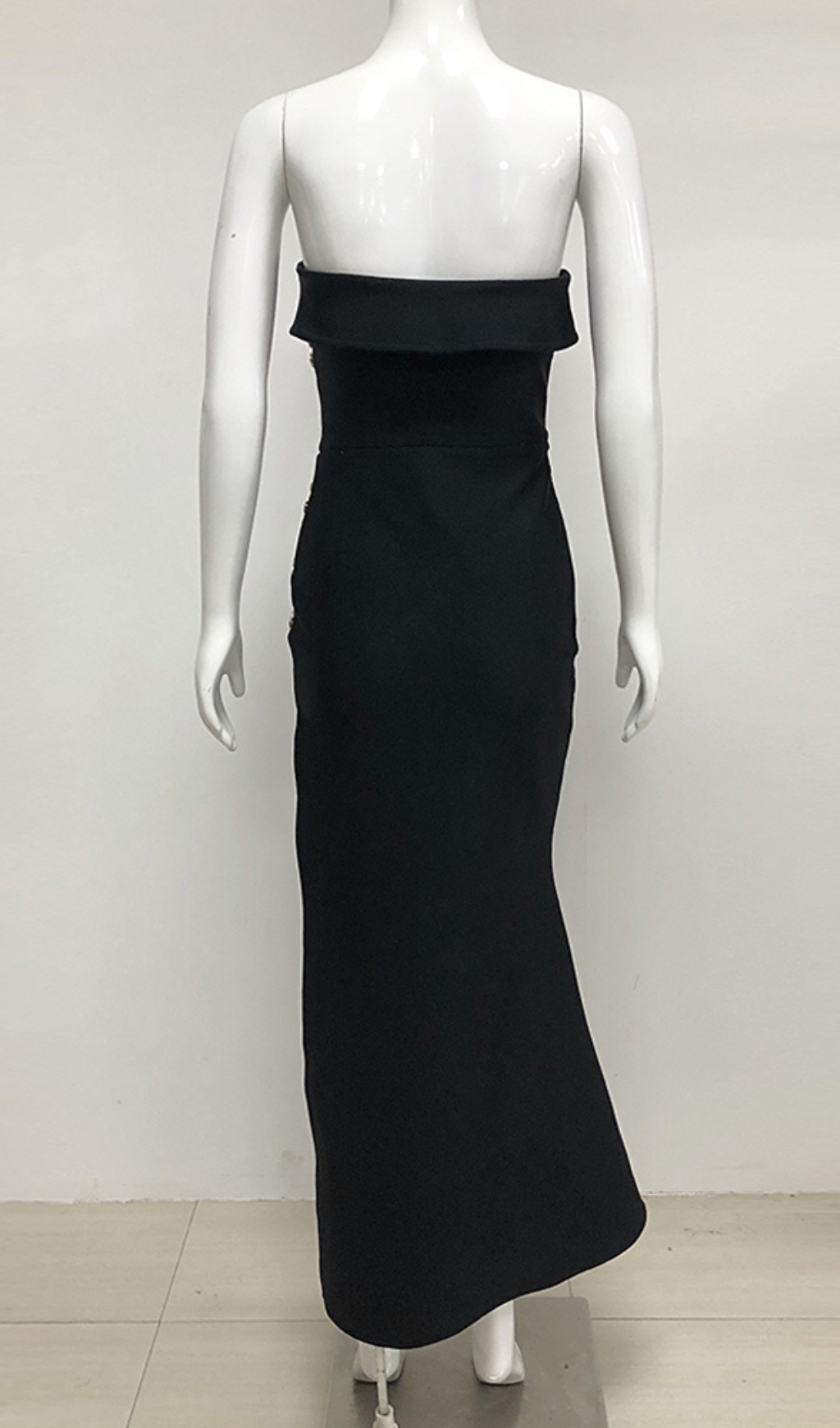 4f981779e166d95e8871a7b87cf41e92.jpg Fashionslee Women Cielle Black Strapless Crystal Maxi Dress