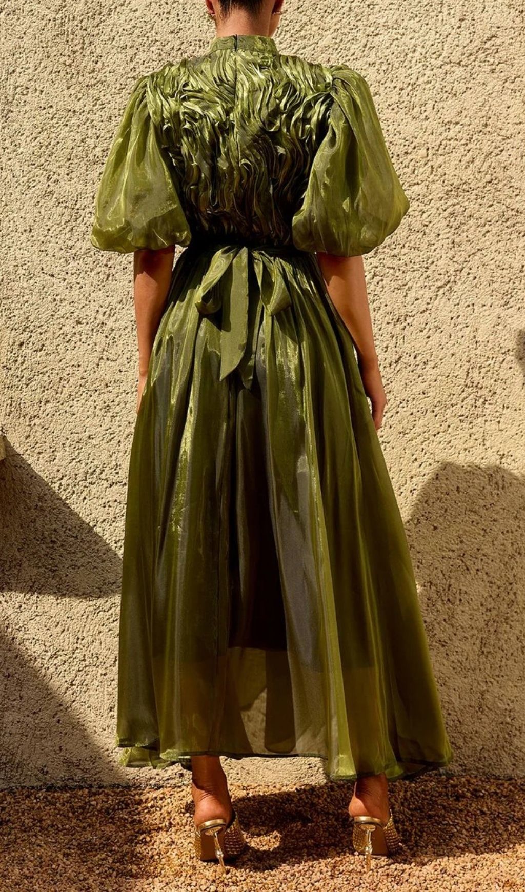 Fashionslee Women Zylarion Puff Sleeve Ruffle Maxi Dress