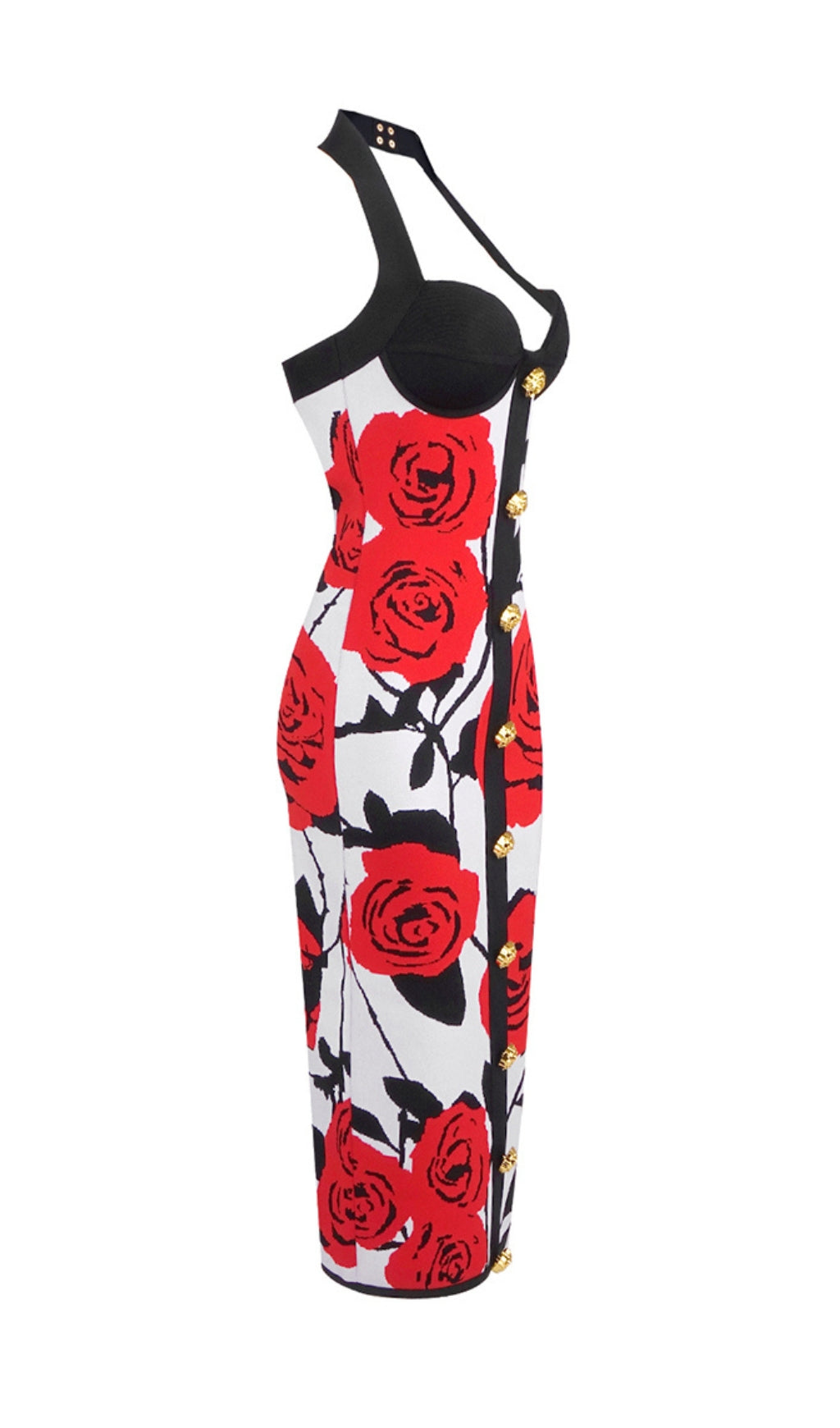 Fashionslee Women Atenea Flower Midi Bandage Dress