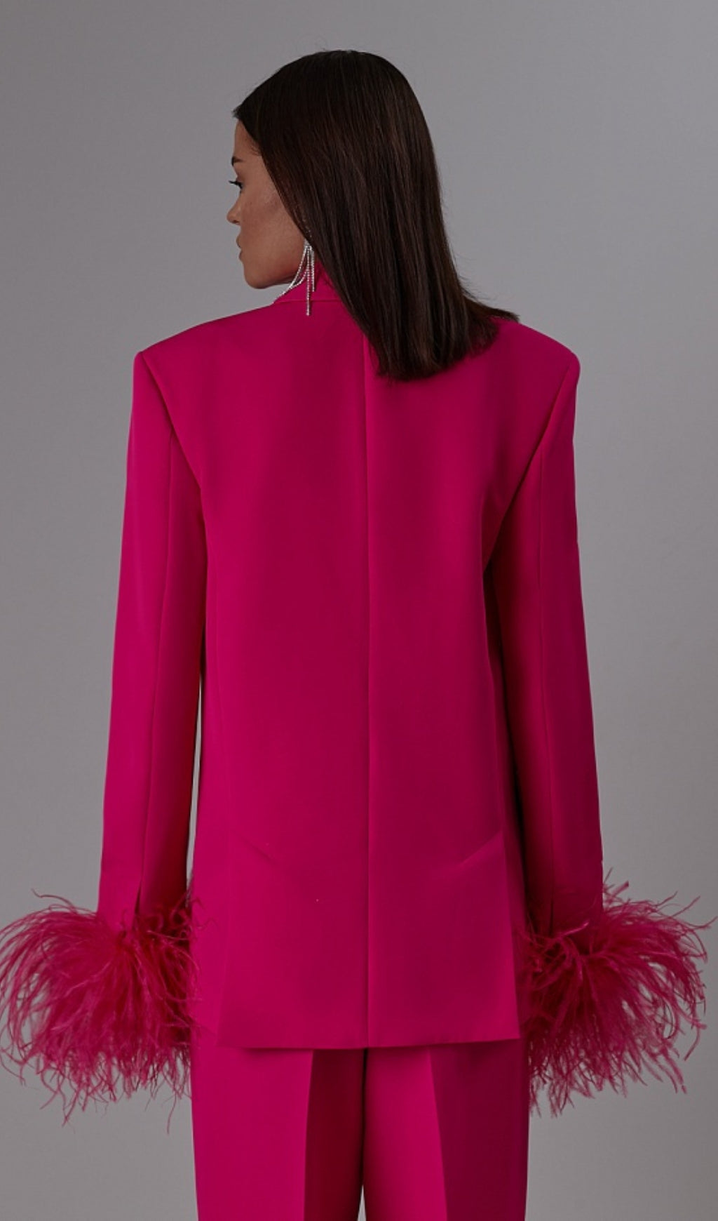 Fashionslee Women Aniek Feather Blazer Two-Piece Set