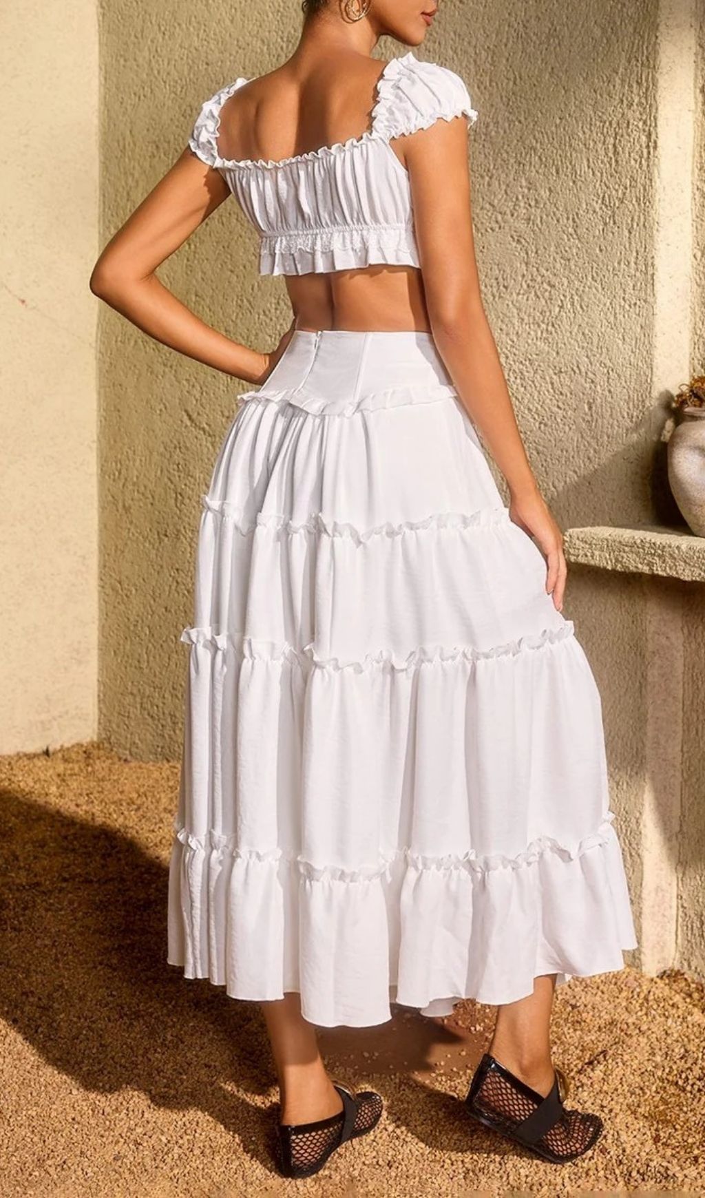 53eca0261d4b389555ea15256fc87383.jpg Fashionslee Women Uvenlor Lace Up Split Skirt Set