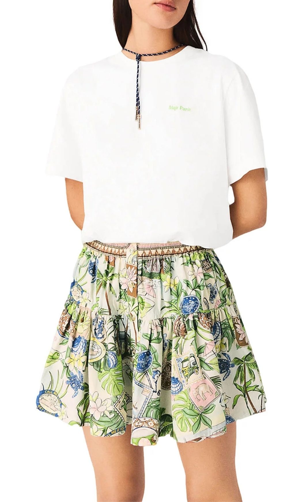 Fashionslee Women Printed Ruffled Skirt