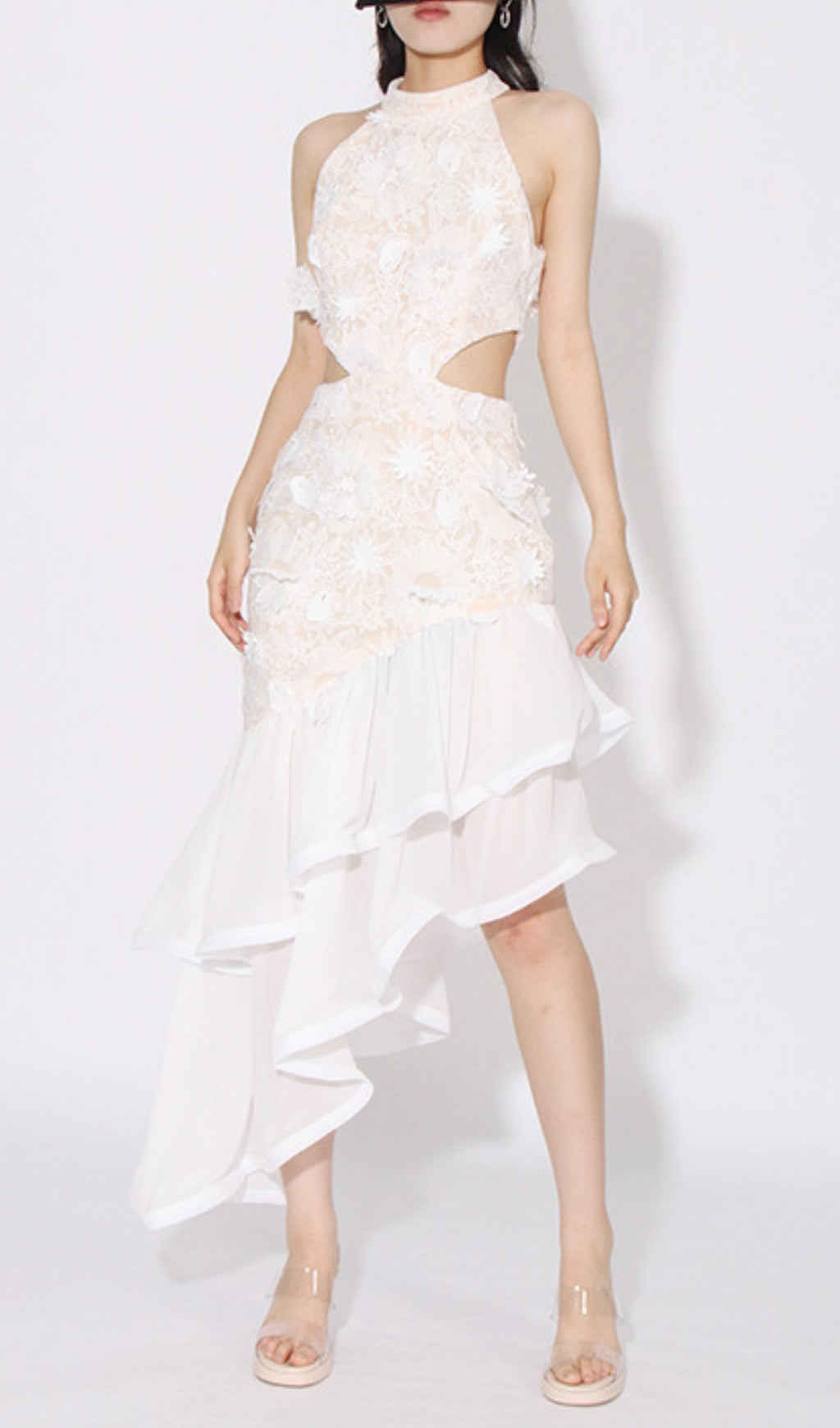 Fashionslee Women Asphodel Flower Embellished Maxi Dress