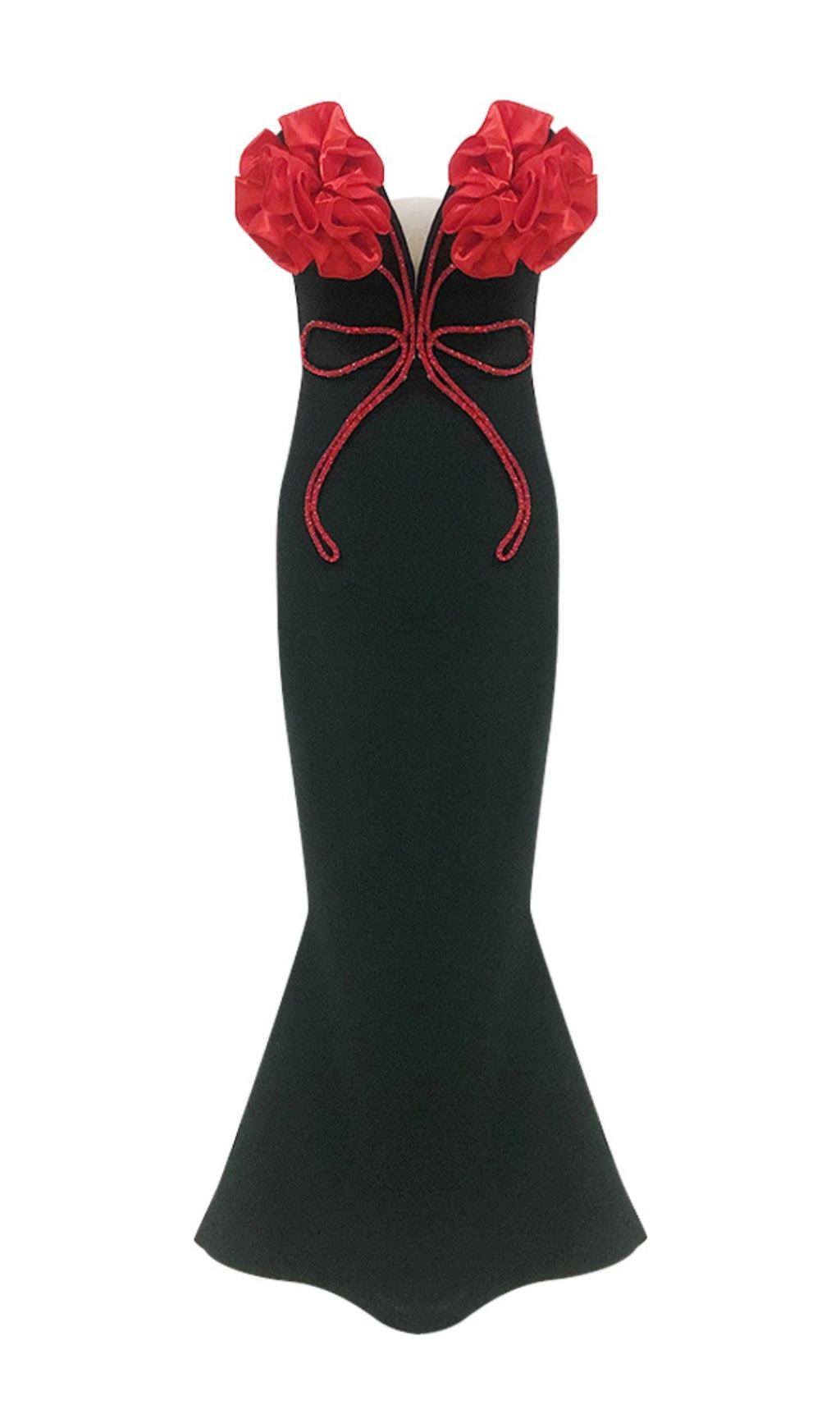 Fashionslee Women Anevay Black Flower Bandage Maxi Dress
