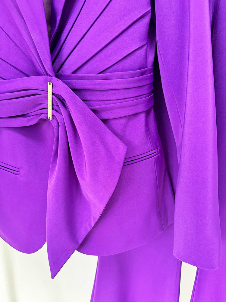 TRENDING PURPLE BELTED BLAZER SUIT - OWNCI TRENDING PURPLE BELTED BLAZER SUIT - OWNCI