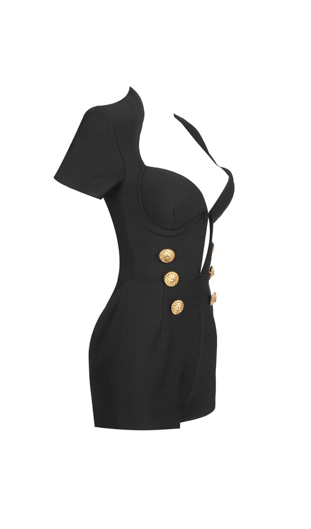 556eb3fe9296bfc5889d8b3c7f05c673.jpeg Fashionslee Women Beata Black Deep V Neck Romper