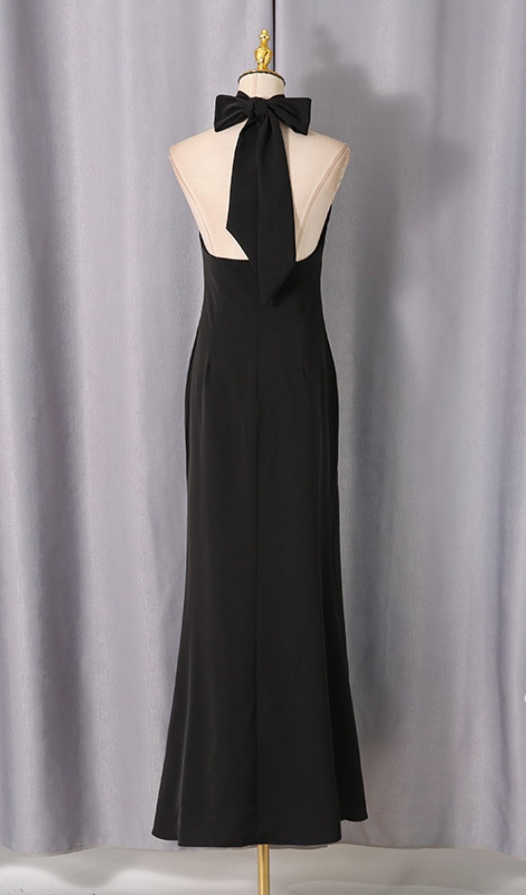 Fashionslee Women Laurent Halter Lace Backless Maxi Dress