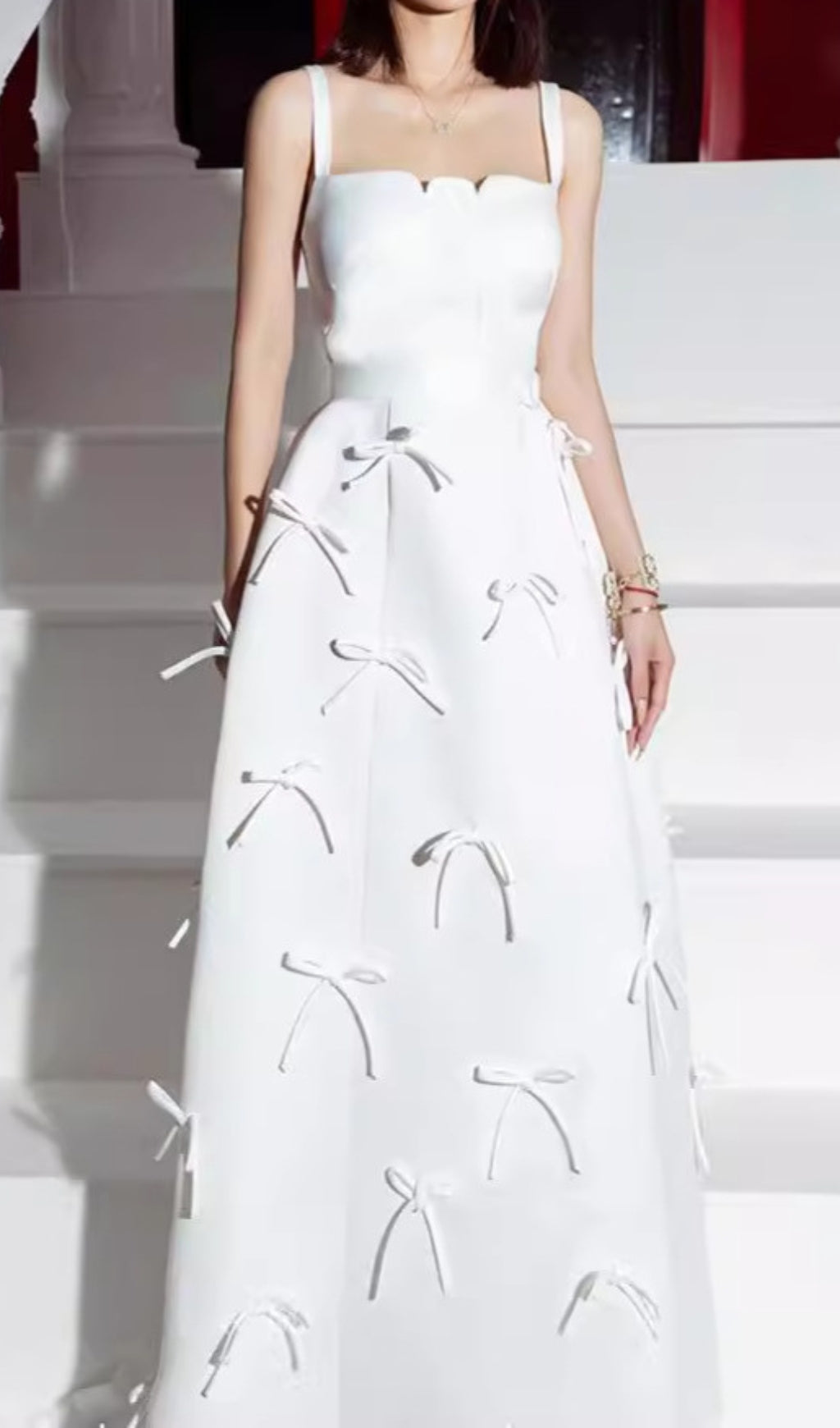 Fashionslee Women Aphea Bow Embellished Maxi Dress